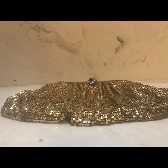 ♥️1950s Whiting Davis Vintage Gold Mesh Clutch♥️ - Picture 8 of 9